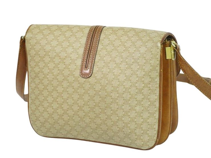 Celine Vintage Celine Crossbody Bag Beige