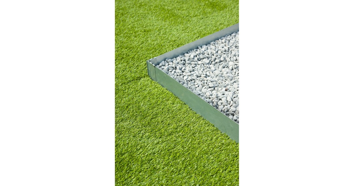 NatureBorderrand van verzinkt staal begrenzing  (Grijs, 3x H 10,2 x 91,4 cm, Incl. 4x grondpennen)