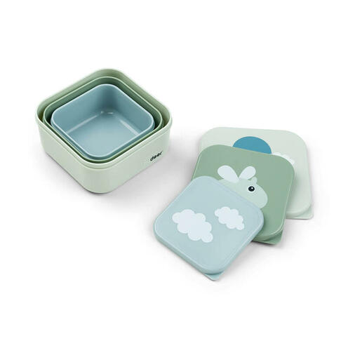 Lot de 3 Boîtes à Gouter HAPPY CLOUDS Vert - DONE BY DEER