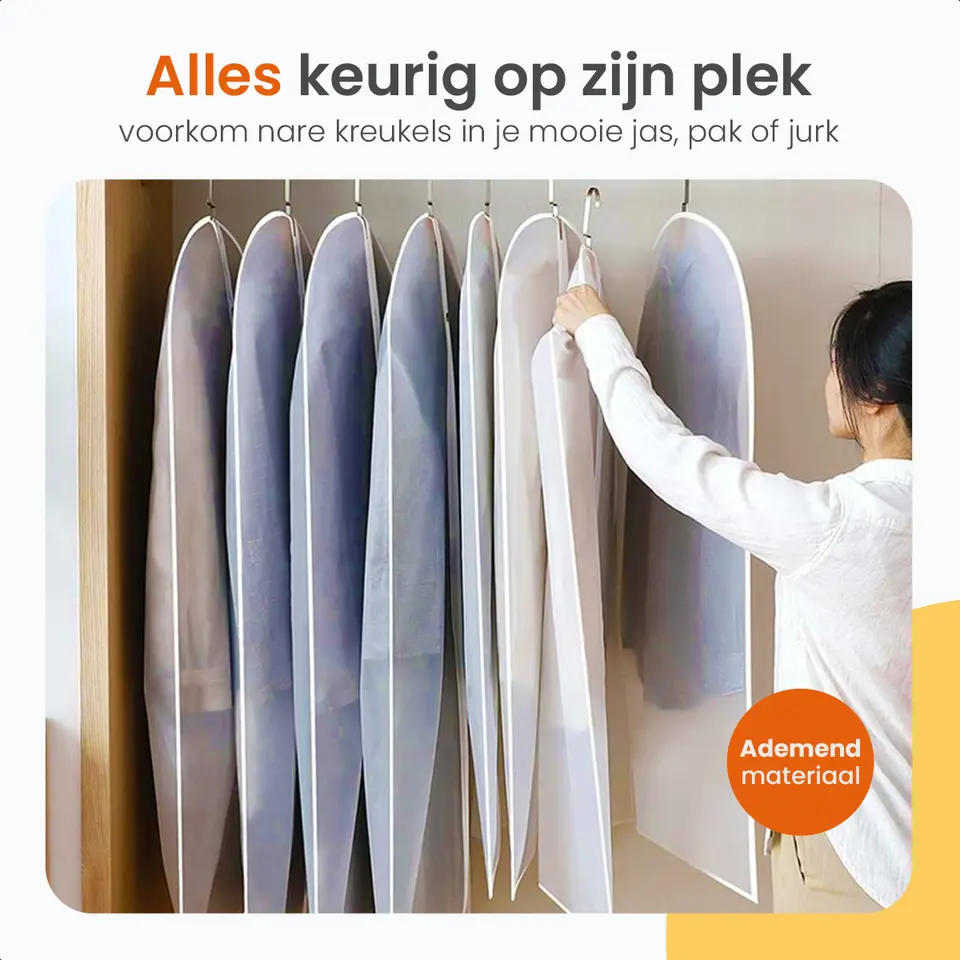 Goliving Kledinghoezen - 10 stuks - Kledinghoes - Kledingzak met Rits