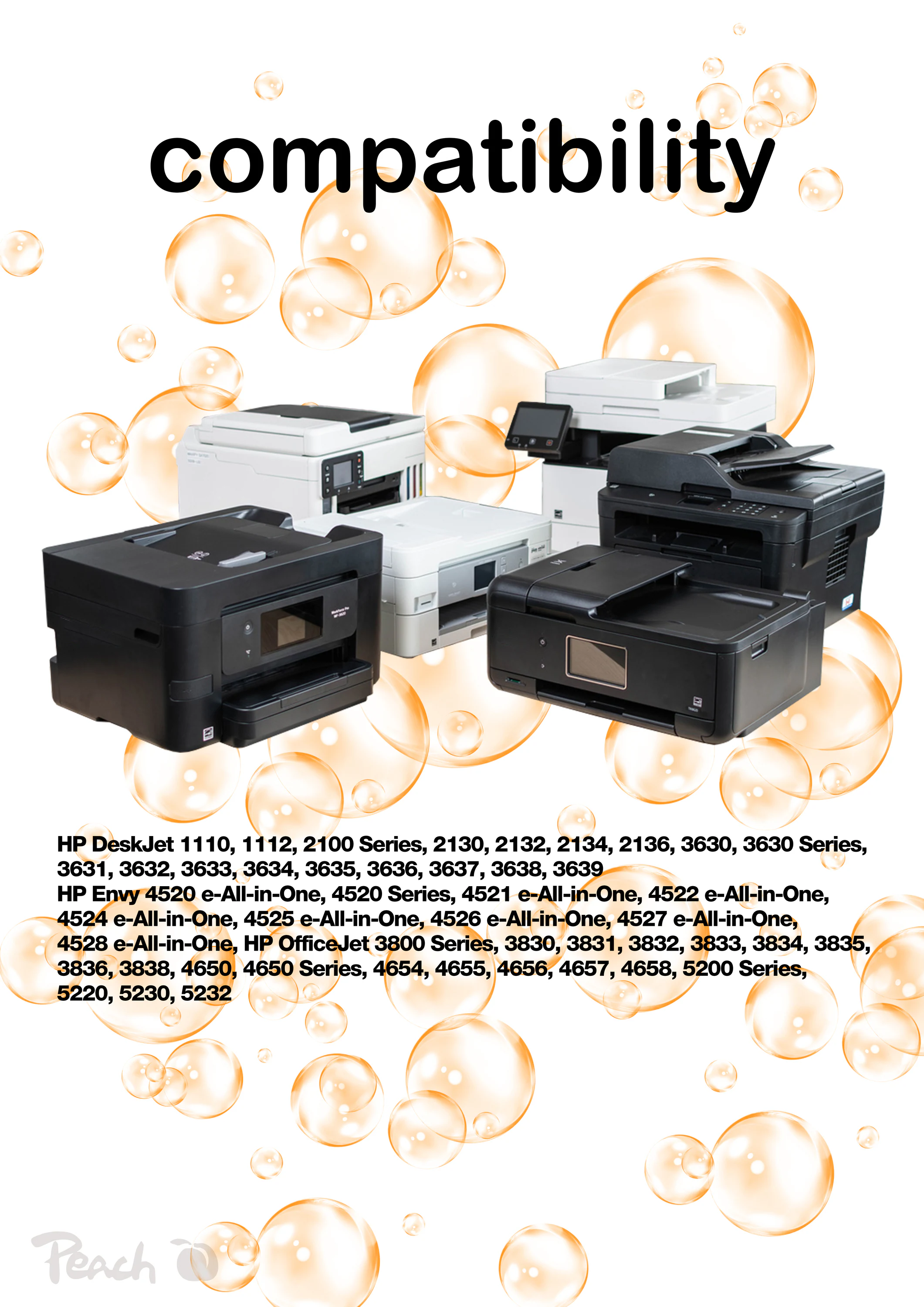 Peach HP 3023 Druckköpfe (2*bk, col) ersetzt HP No. 302, F6U66AE, F6U65AE für z.B. HP OfficeJet 3833, HP Envy 4520, HP OfficeJet 5232 (wiederaufbereitet)