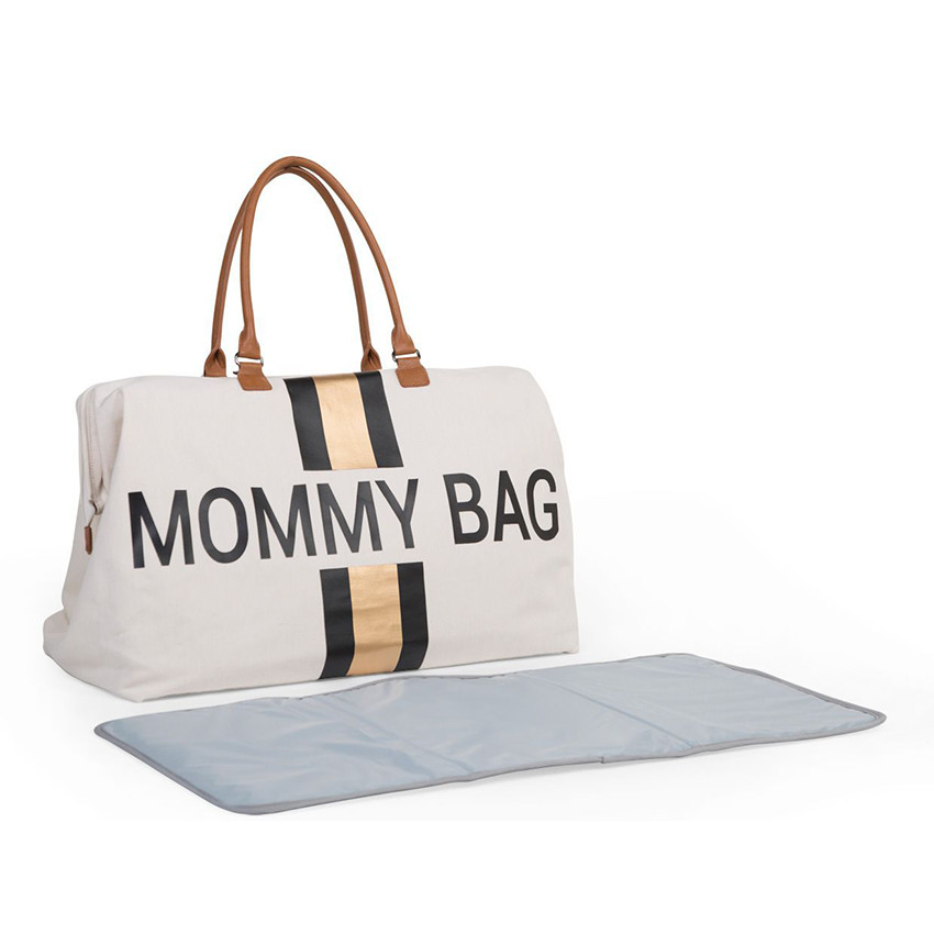 Sac à langer Mommy Bag - Blanc/noir/or