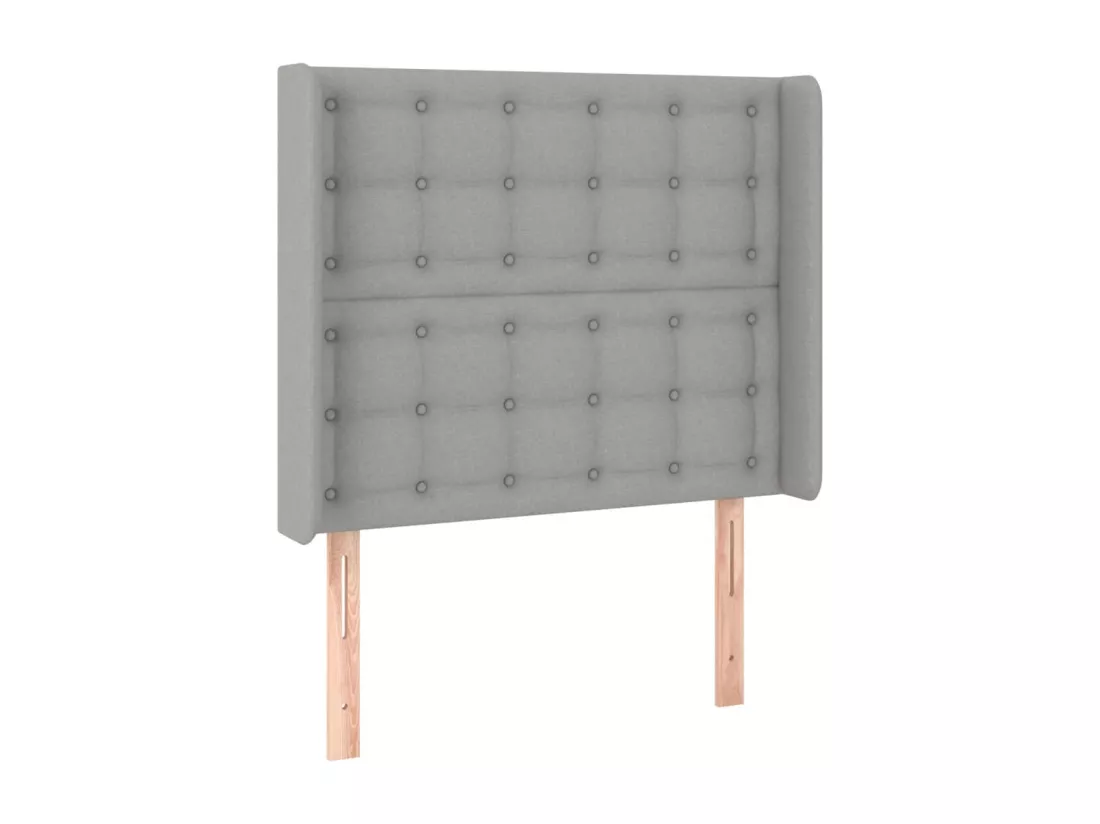 Sommier tapissier avec matelas et LED Gris clair 90x190cm Tissu