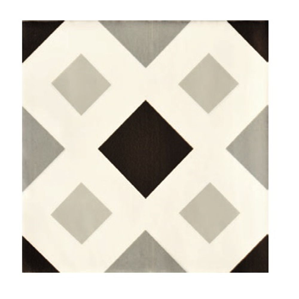 Terre d'Azur Madelaine Decor 8 wandtegel 13x13cm grijs - 30 stuks per doos