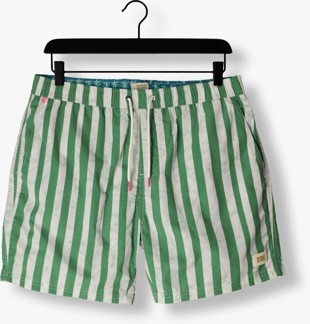 SCOTCH & SODA groene scotch & soda  mid length - batik stripe printed swimshort