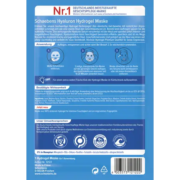 Hyaluron Hydrogel Maske