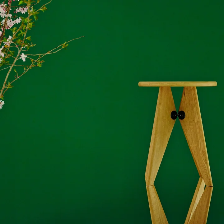 Vitra - Tabouret Solvay, Eiche dunkel / schwarz