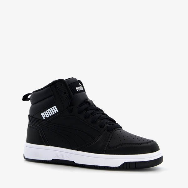 Puma Rebound V6 Mid JR kinder sneakers zwart