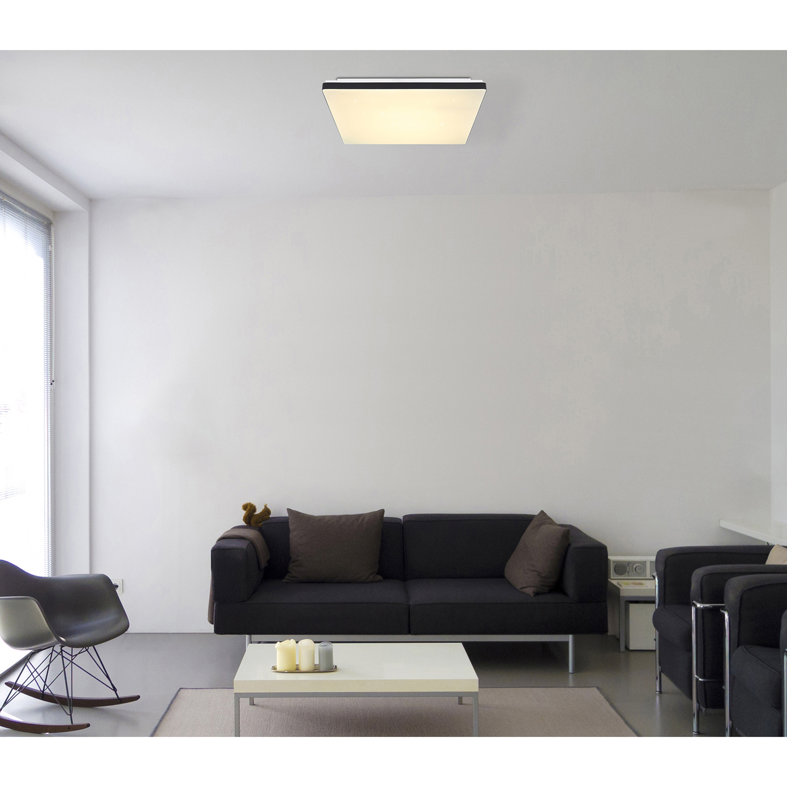 LED-Deckenleuchte - weiß-schwarz - dimmbar - SmartHome