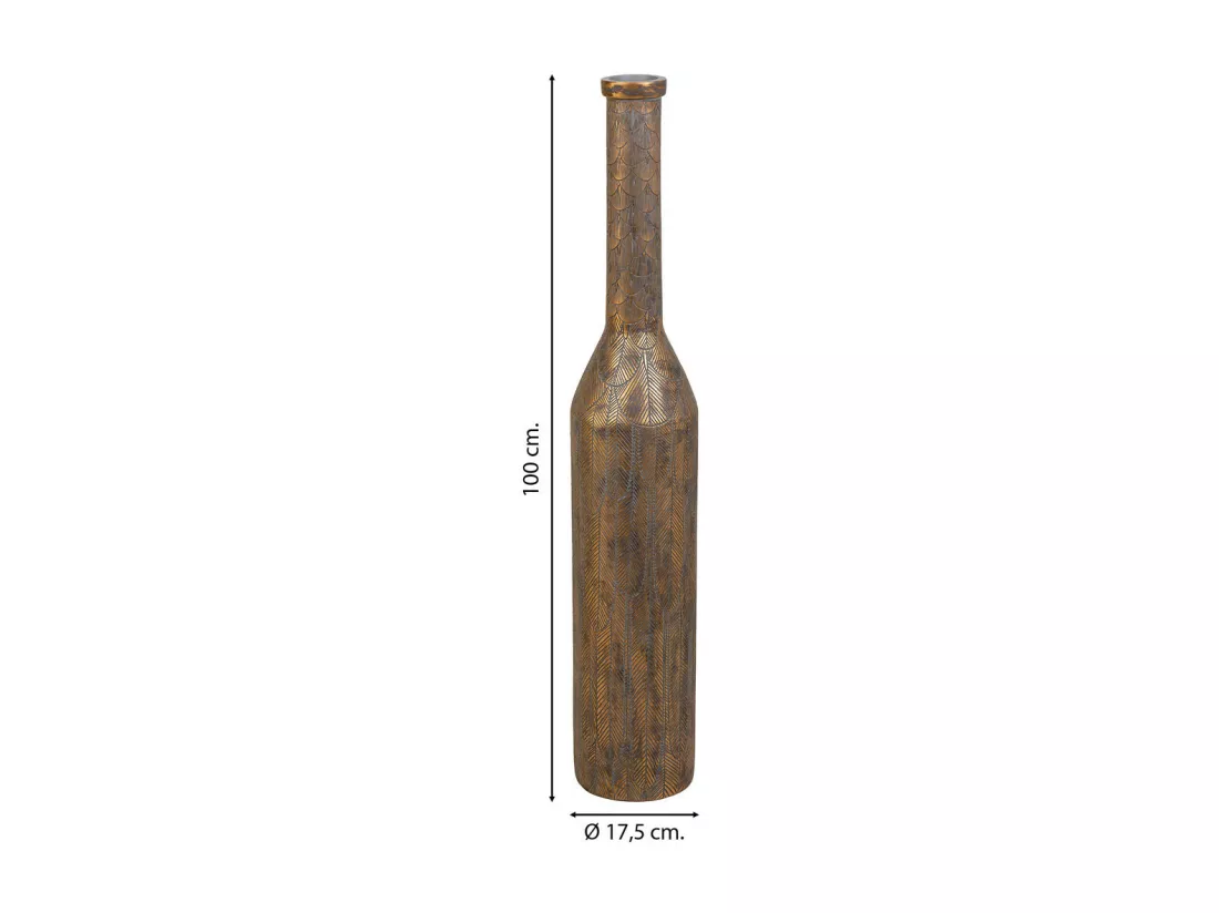 Vase en polyrésine marron 17,5x17,5x100h