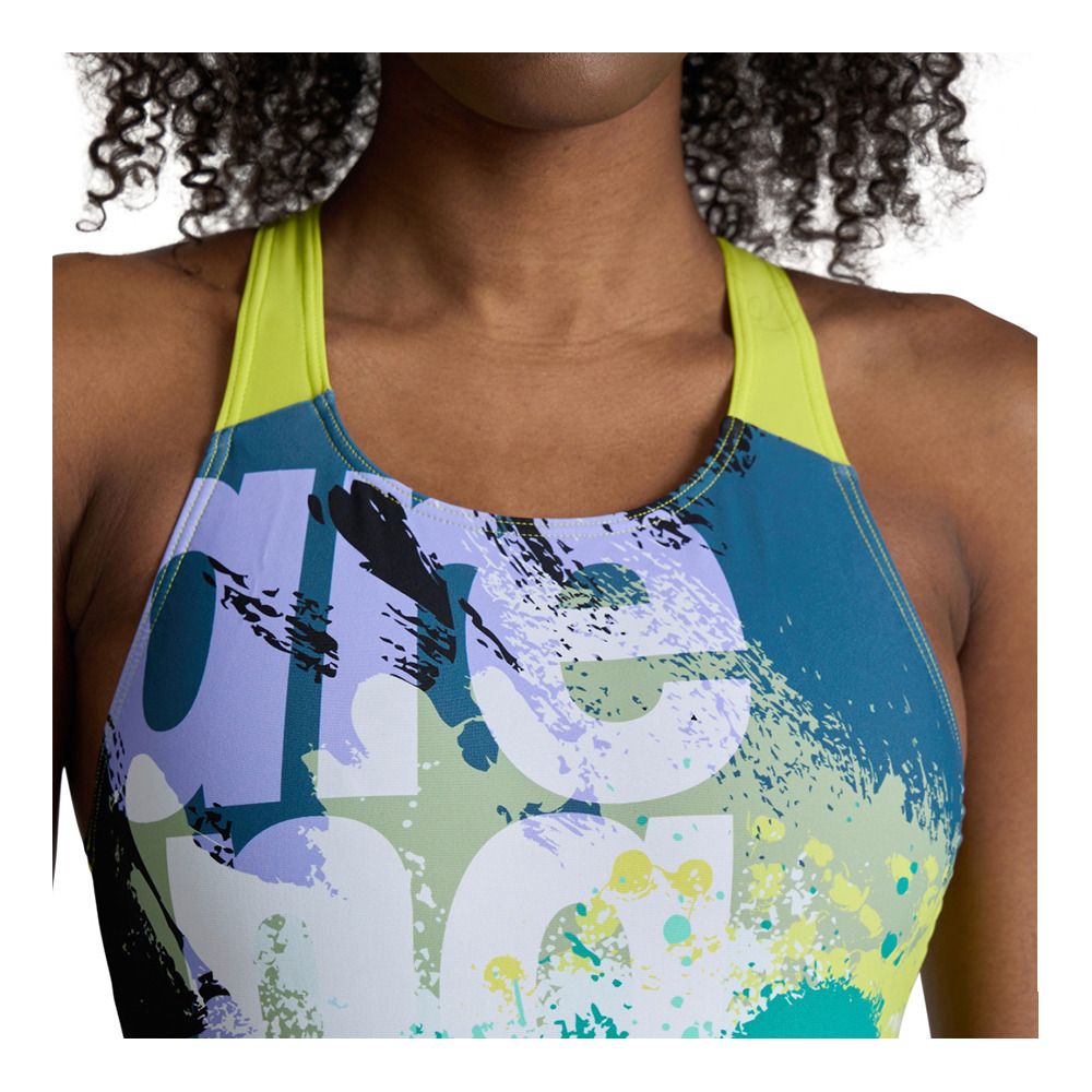 Arena WAVES BREAKING - Maillot de bain 1 pièce Femme black multi/black/soft gre