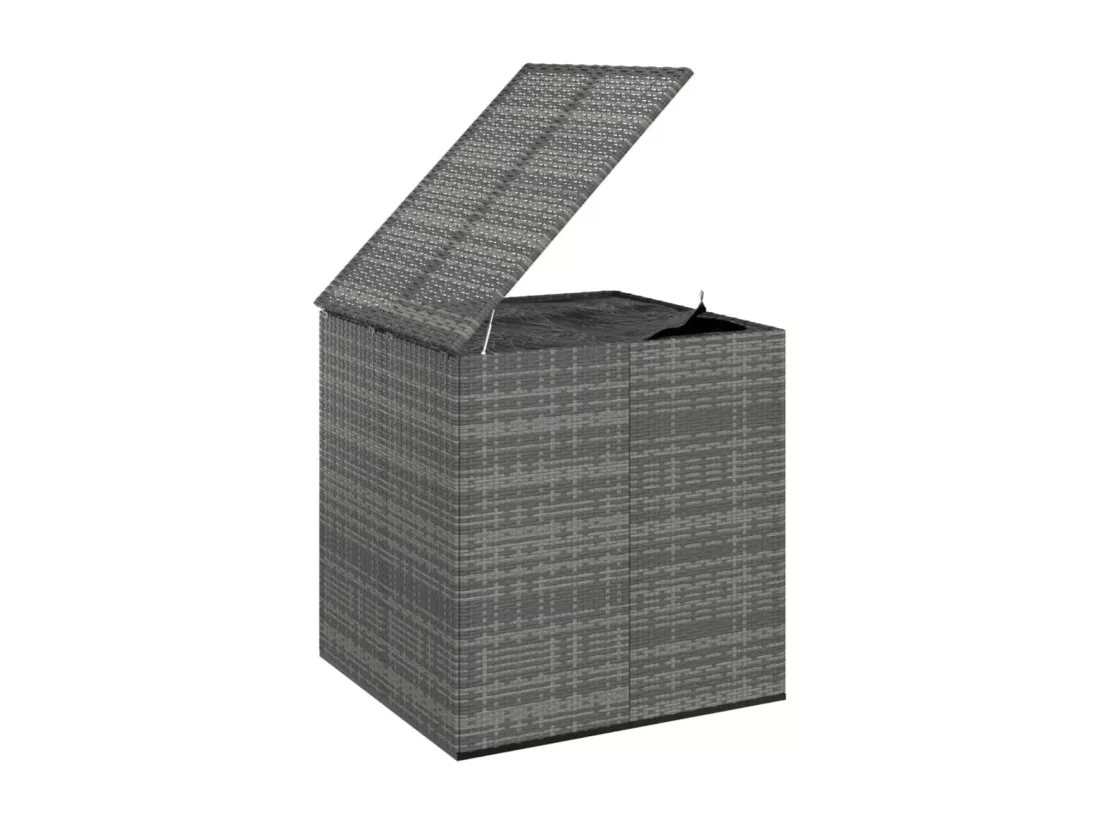 Boîte à coussins de jardin Résine tressée 100x97,5x104 cm Gris