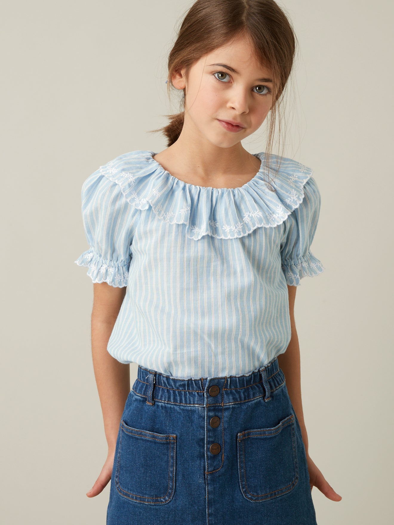 Blouse brodée Fille