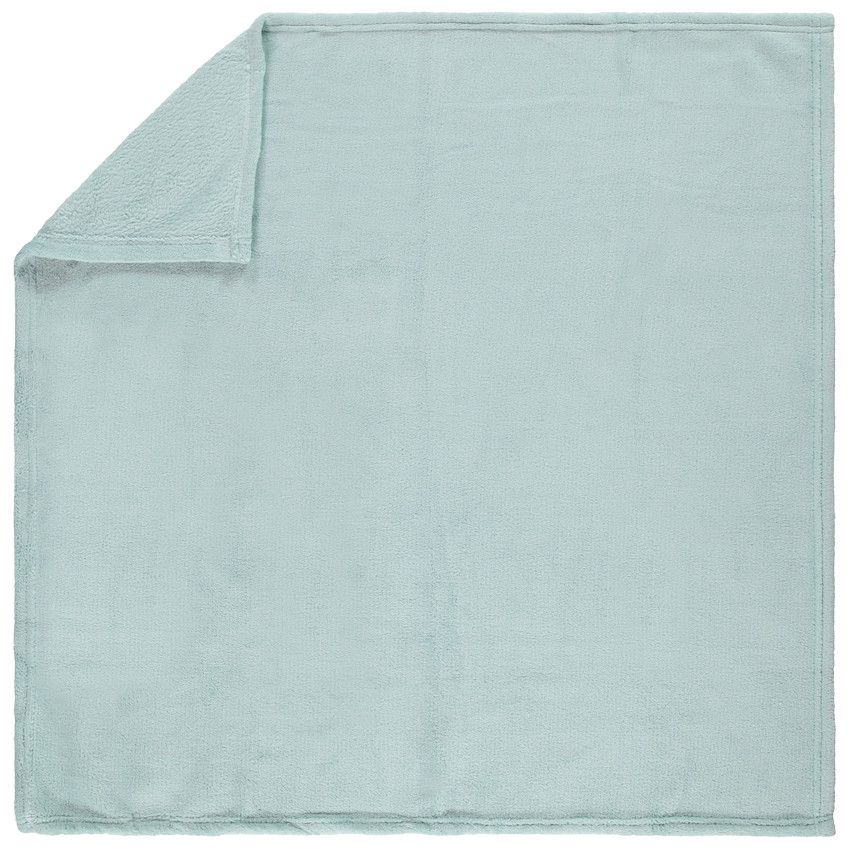 Couverture en sherpa unie 75x75 cm - Bleu