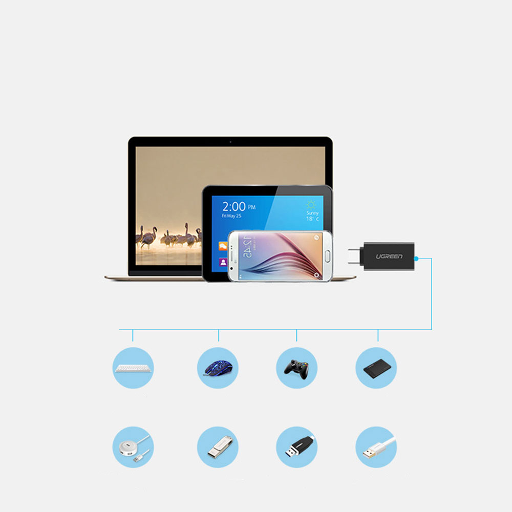 USB C (m) auf USB A (w) Daten Adapter Stecker (5 Gbit/s) (20808) - Schwarz