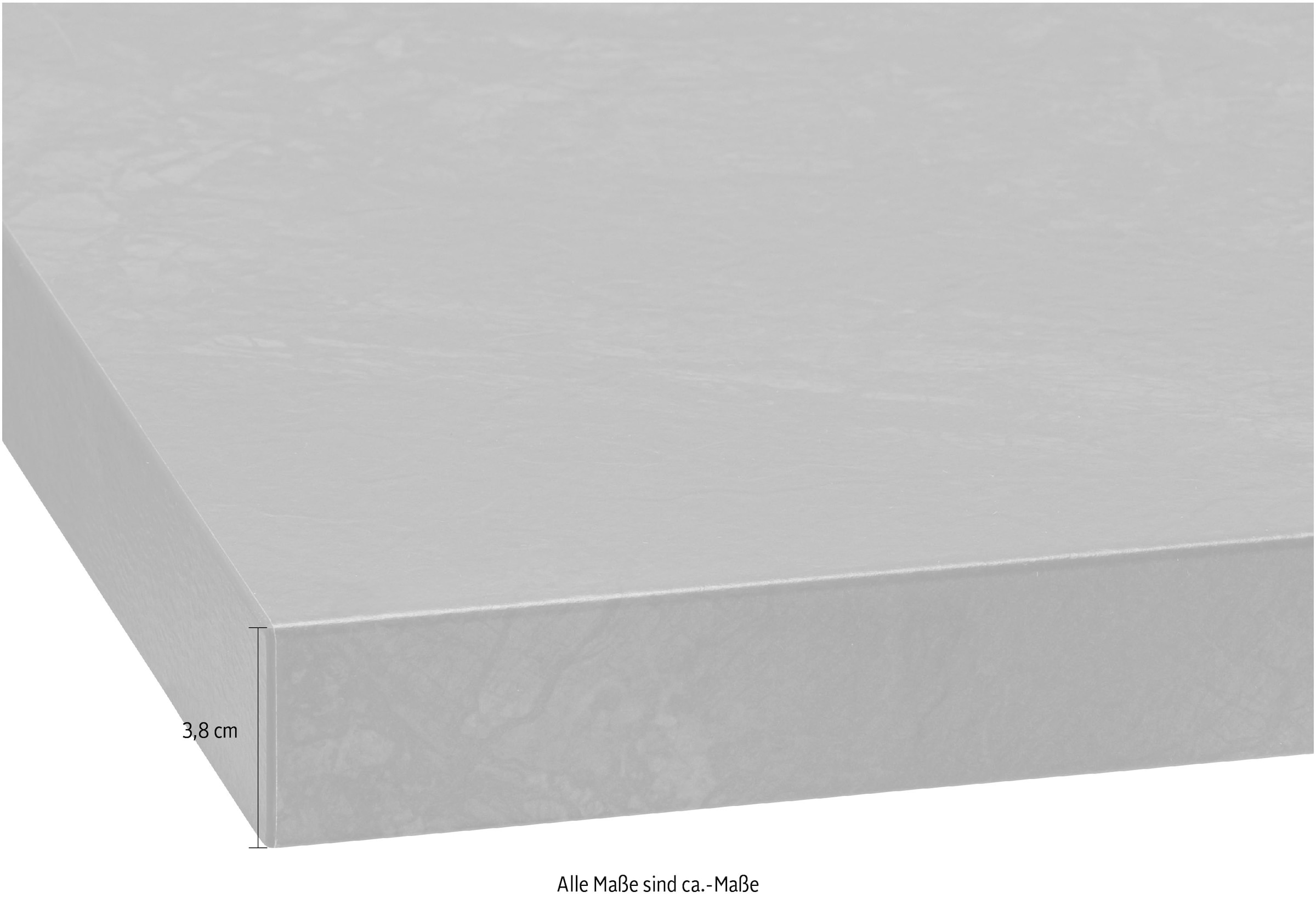 wiho Küchen Arbeitsplatte »Flexi« 38 mm stark, von drei Seiten ummantelt