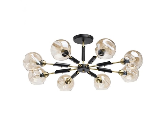 PARIS PRIX - Lustre suspension 8 têtes hamburg 84cm noir
