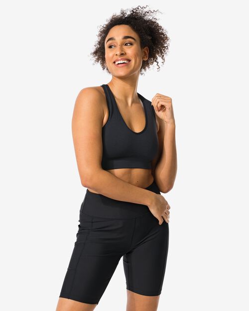 haut de sport sans coutures - support moyen noir