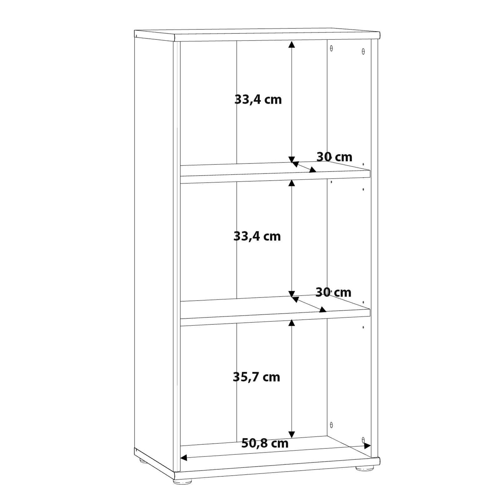 Standregal - Old Wood Vintage - 55x111 cm