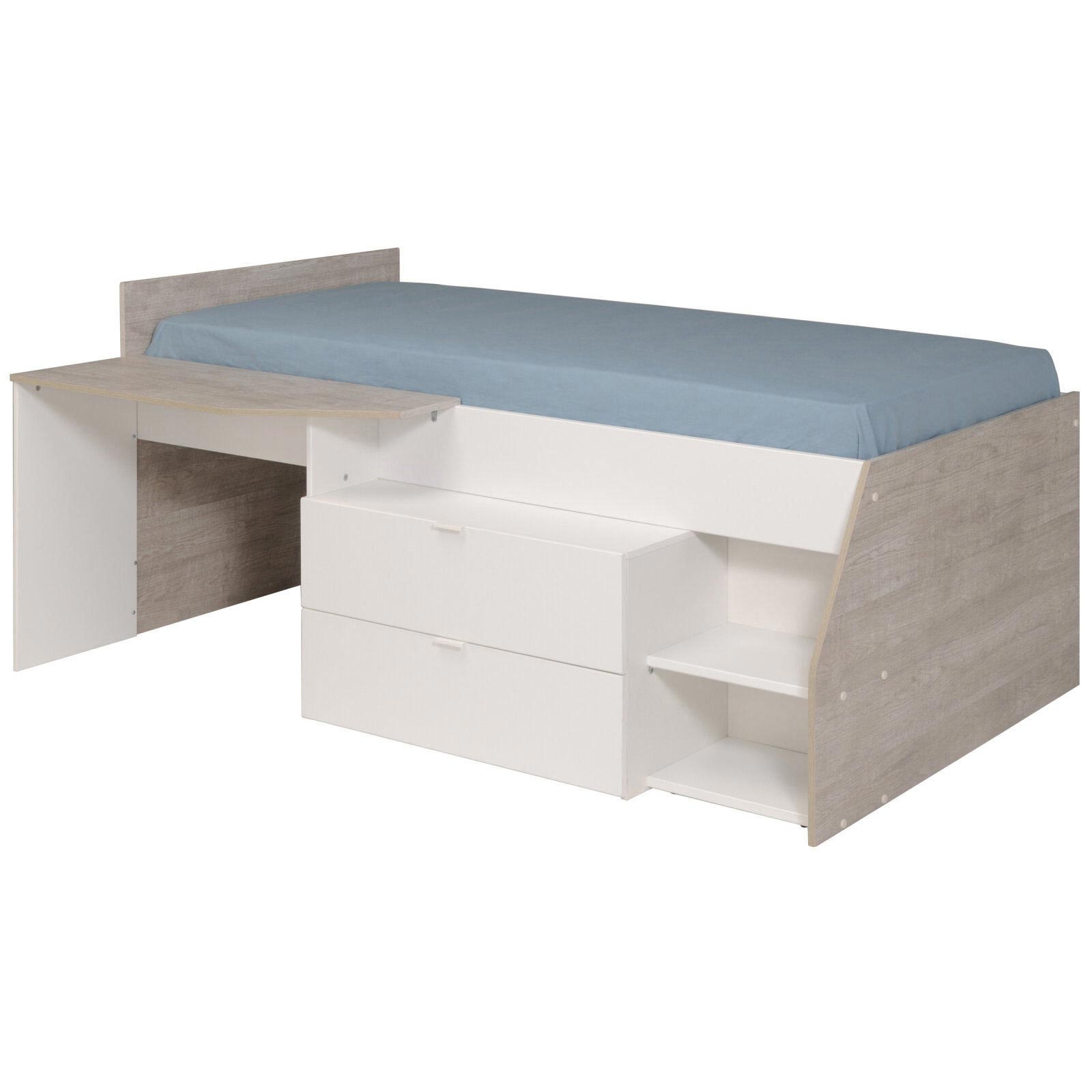 Jugendbett MILKY A - weiß - Grey Loft - 90x200 cm