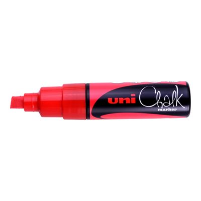 UNI CHALK - Marqueur craie - pointe biseau large - rouge