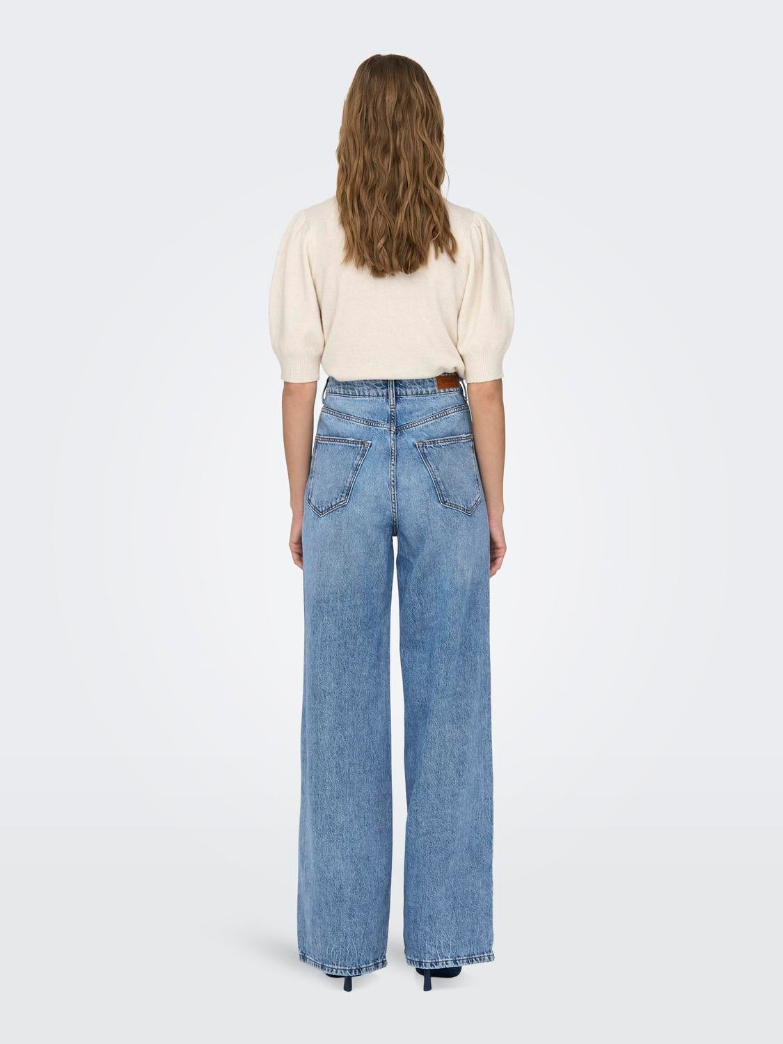 ONLHOPE Sehr hohe Taille Weiter Beinschnitt Jeans Light Blue Denim