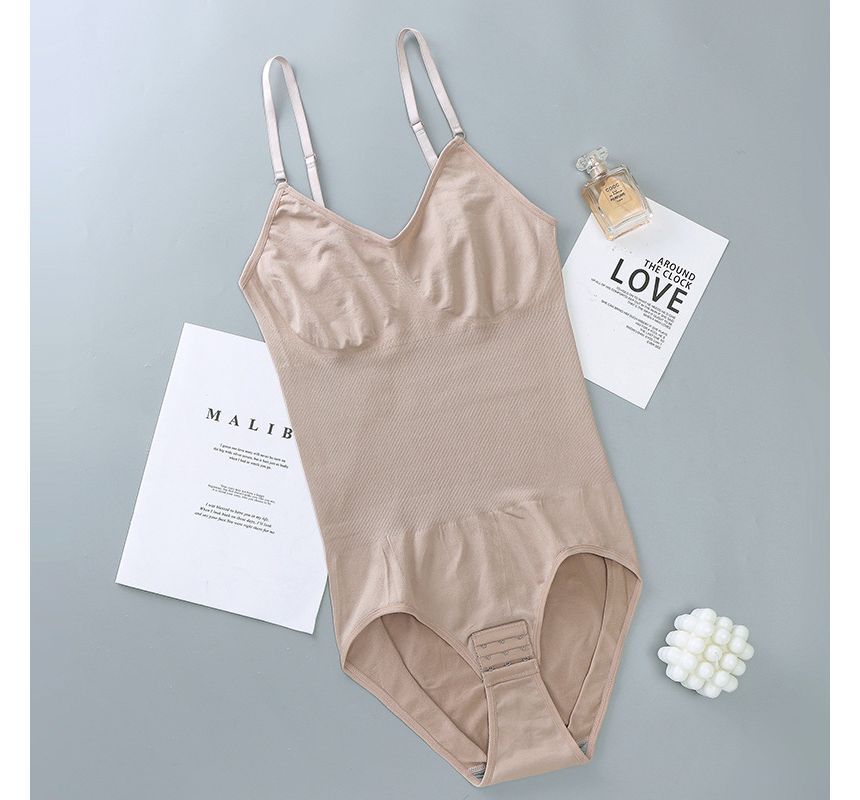 Aegaspino - Spaghettibandjes Effen Vormend Bodysuit