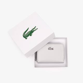 Porte-monnaie zip L.12.12 en toile enduite argent Portefeuilles & Petite Maroquinerie - Gris - Lacoste - Femme