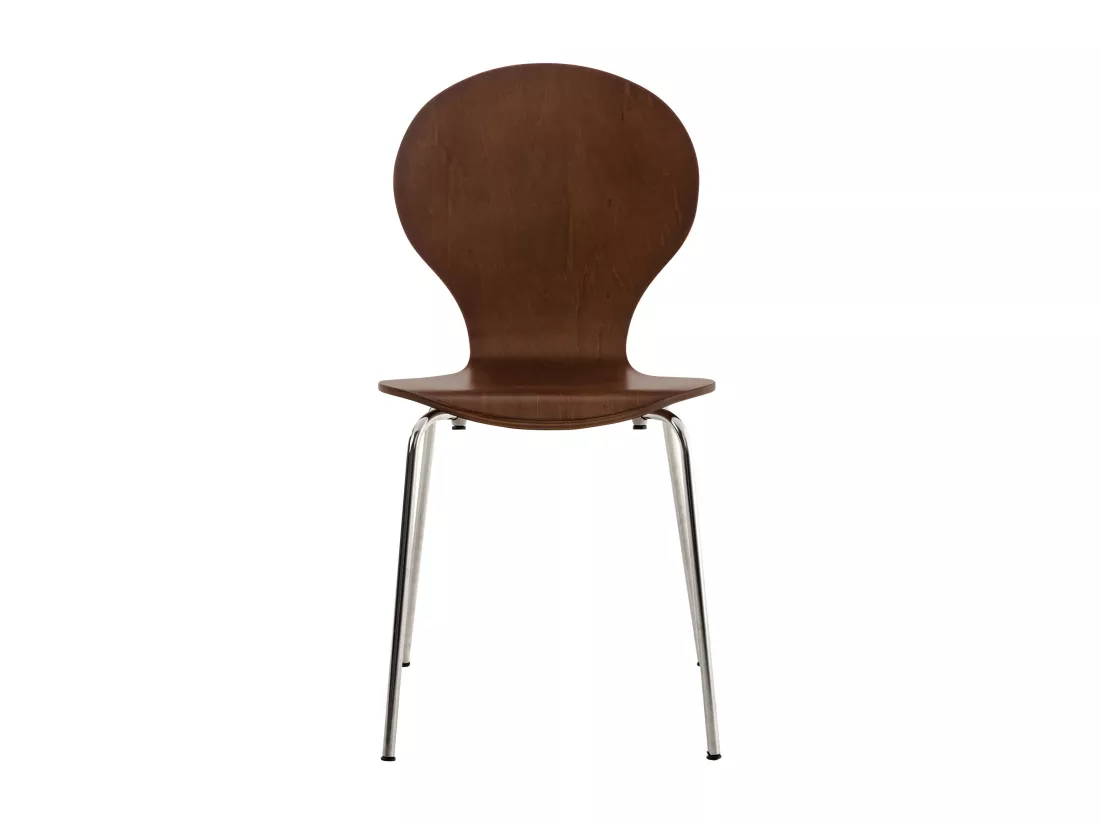 Lot de 4 Chaise de conférence - Bois - Marron - DIEGO
