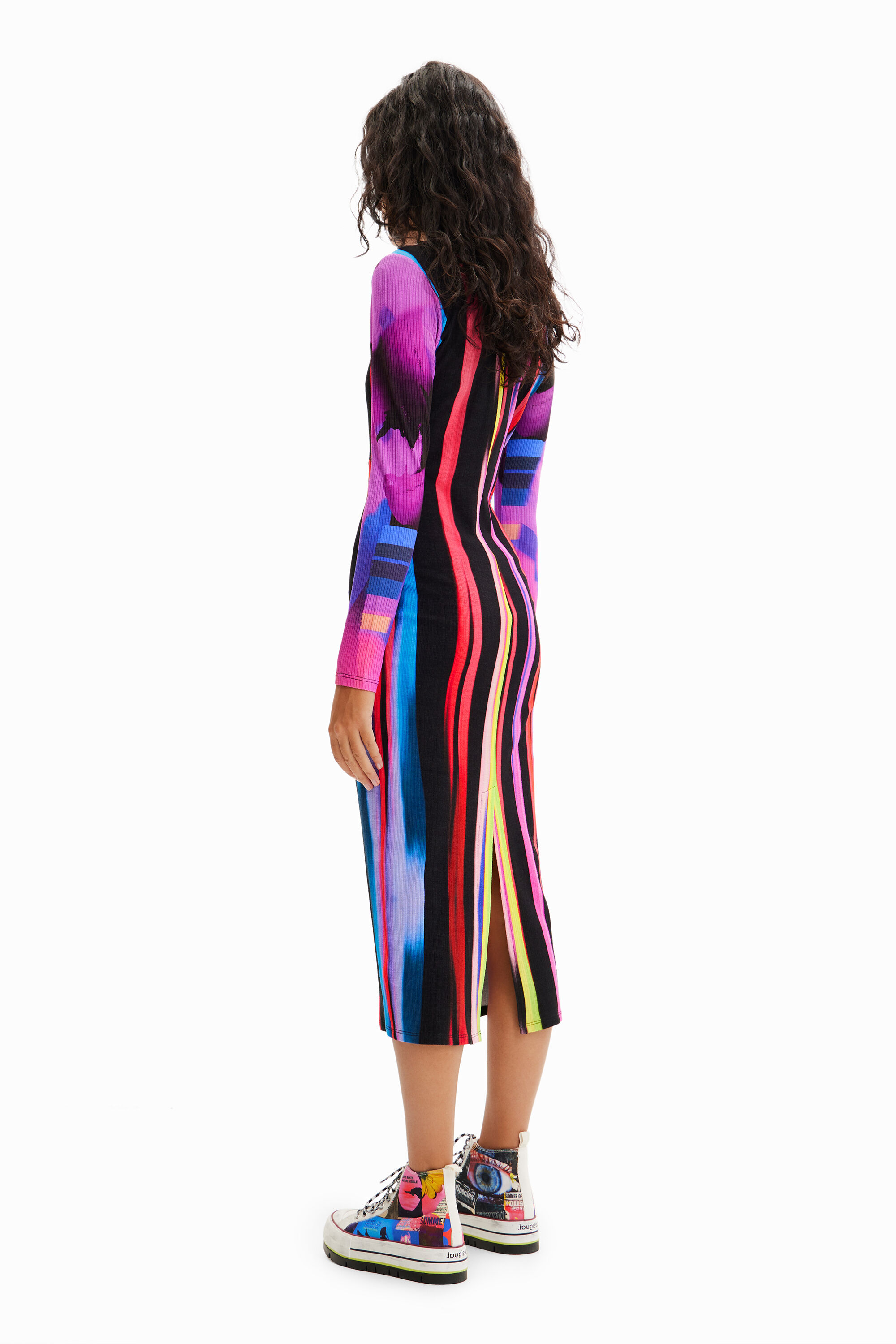 Robe midi ajustée rayures M. Christian Lacroix