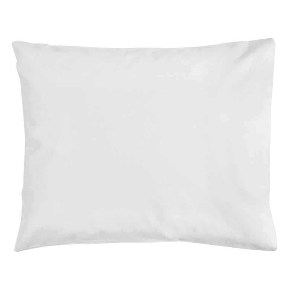 Kussensloop Molton katoen - wit - 60x70 cm - 2 stuks