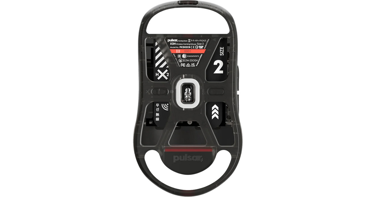 PulsarX2H Gaming Mouse - Clear Black Edition  (Zwart/transparant, 26000 dpi)