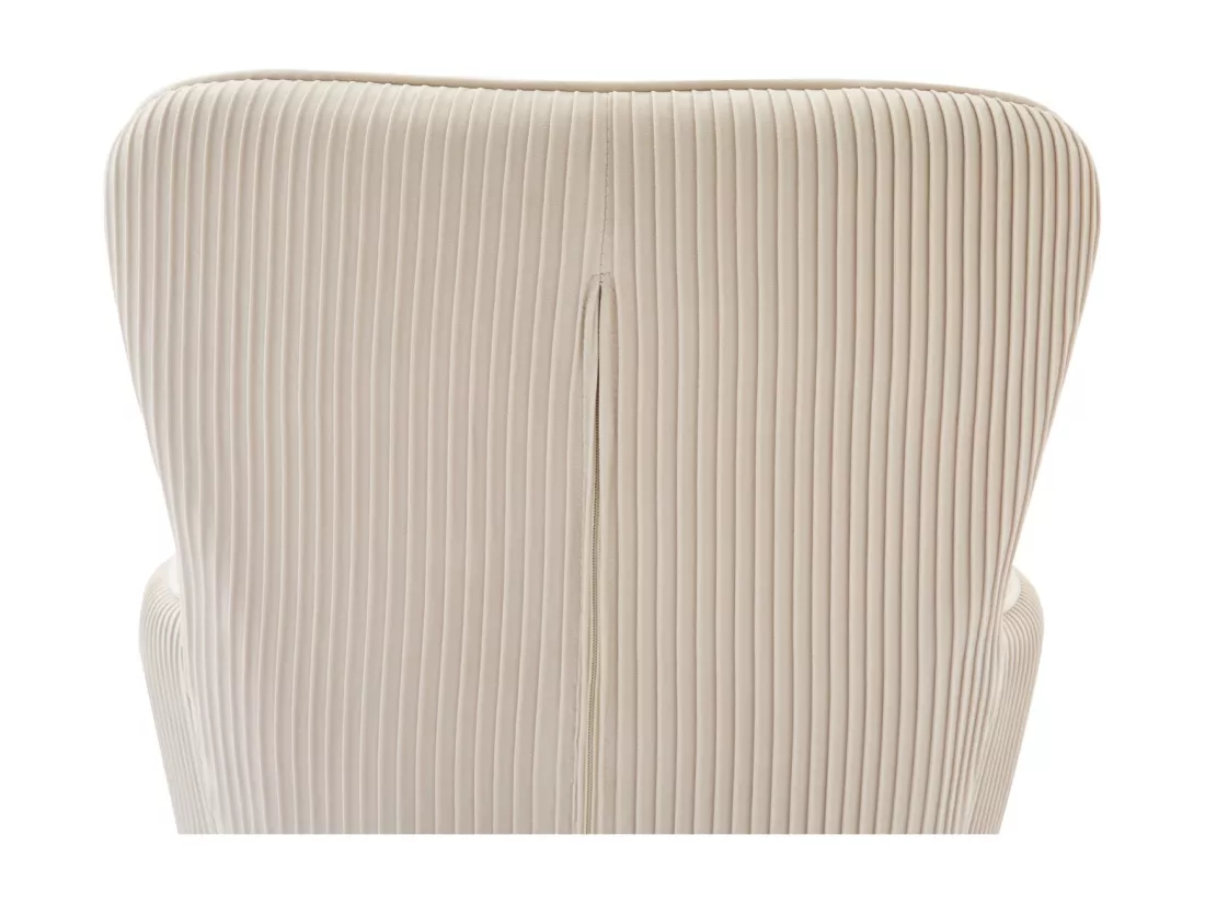 Lot de 6 chaises avec accoudoirs et pieds réglables, Velours et métal, soutien lombaire, Beige