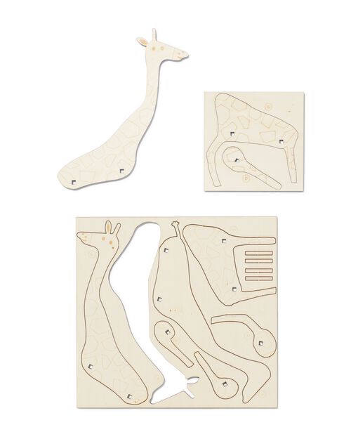 girafe en bois 3D