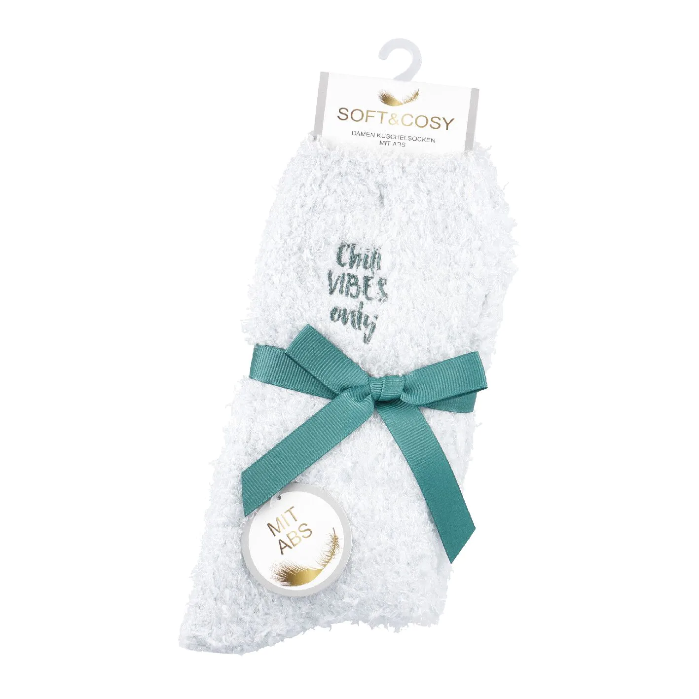 Kuschelsocken Flausch, Chill vibes/grün, Onesize