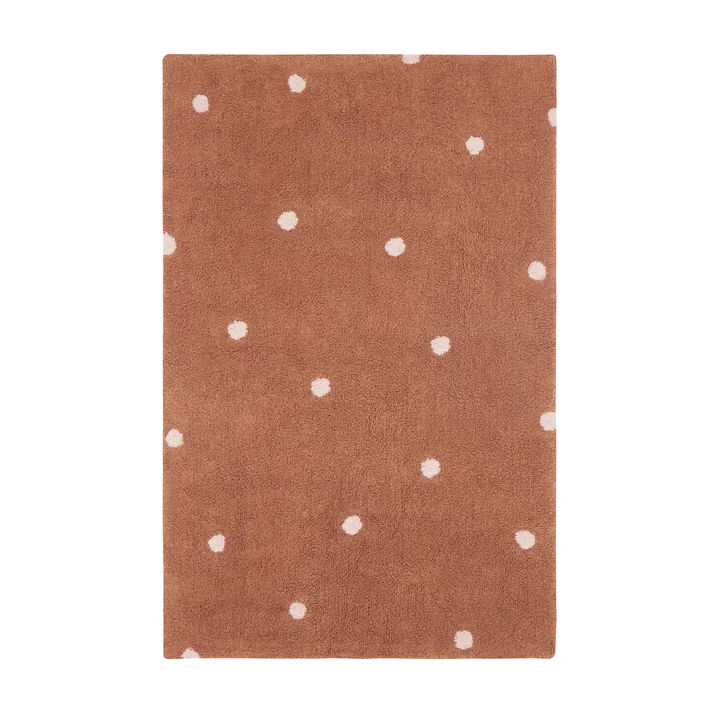 Lorena Canals - Mini Dot Teppich, 100 x 150 cm, chestnut / natur