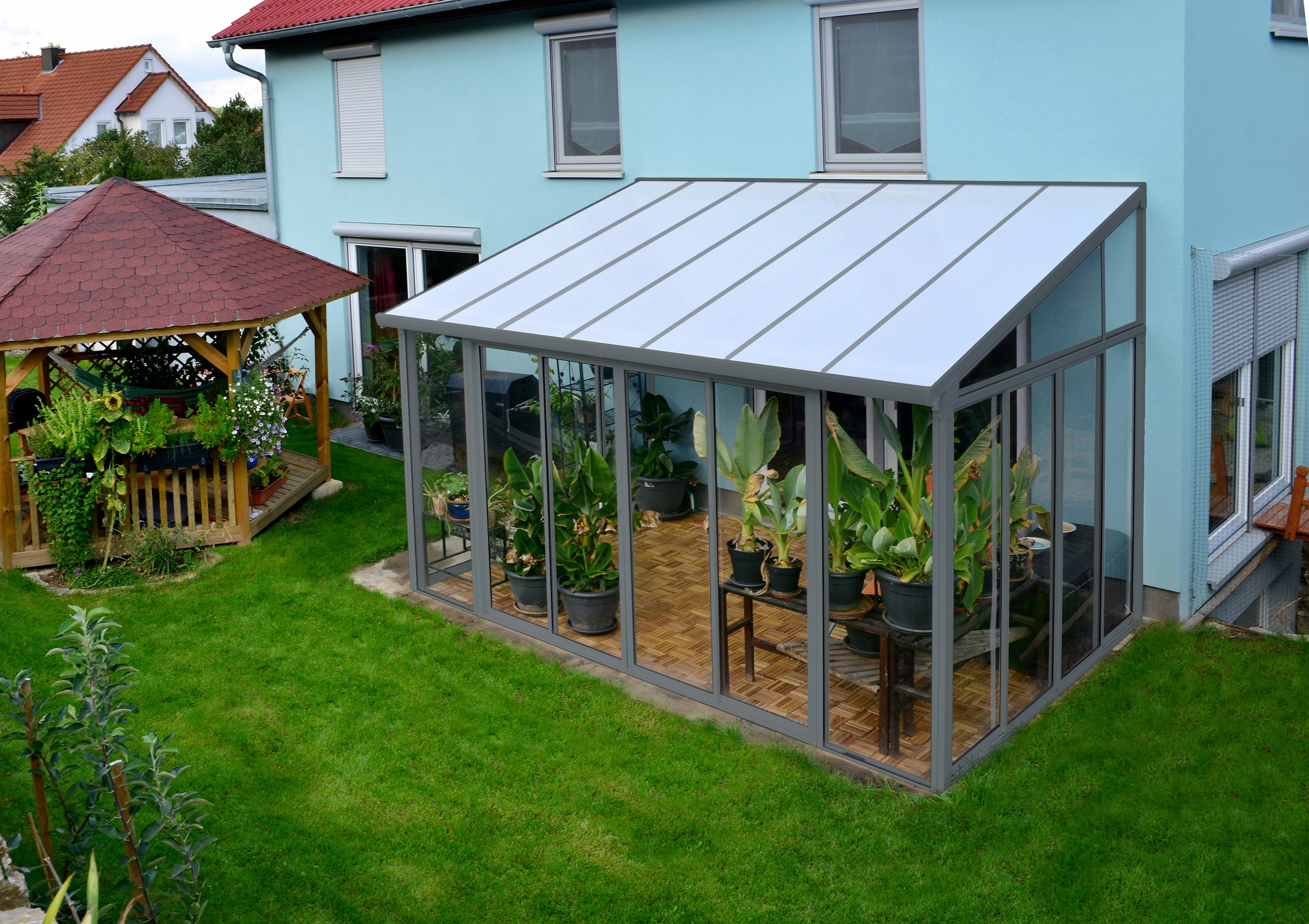 Palram - Canopia | SanRemo 3x4.25 Wintergarten, anthrazit in cm 295x425x212 (LxBxH)