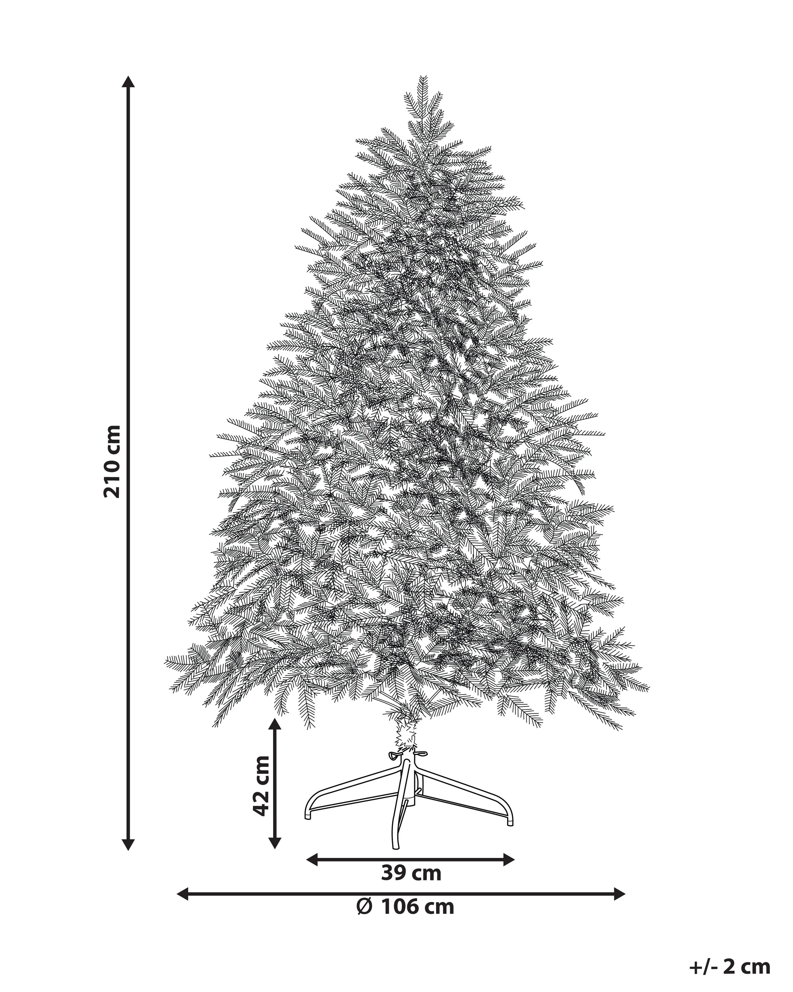 Kunstkerstboom LED FIDDLE 210 cm Groen