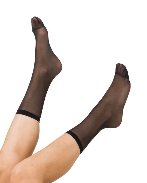3 paires de socquettes en voile semi-transparente 20 deniers