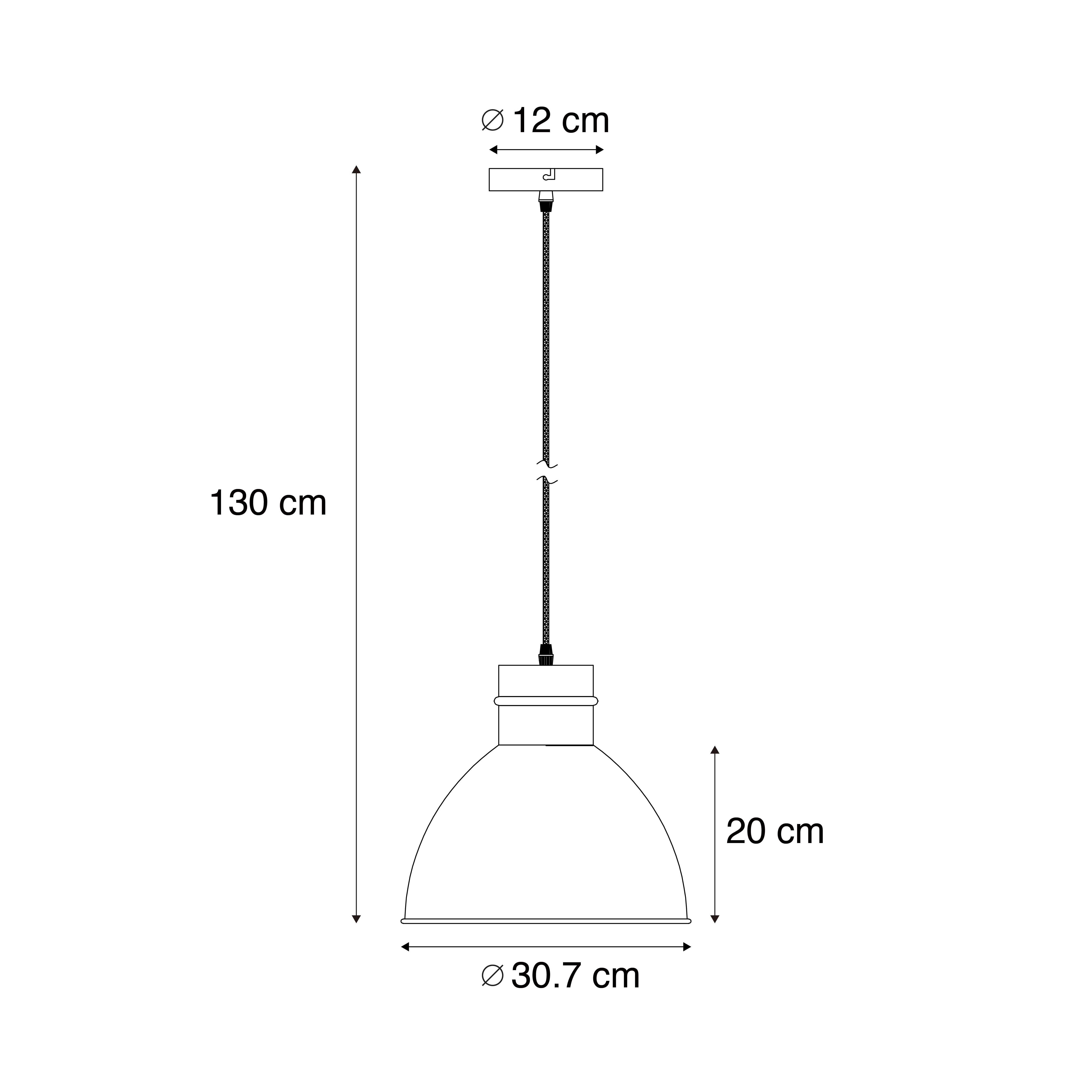 Landelijke hanglamp grijs - Dory