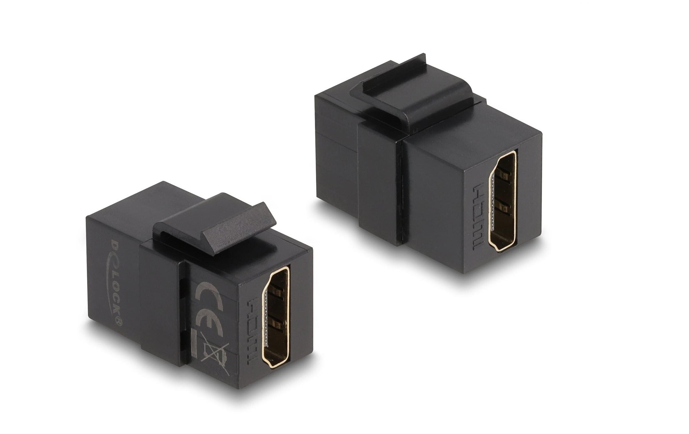Keystone-Modul HDMI SchwarzDelock Keystone Modul HDMI Buchse zu HDMI Buchse Schwarz