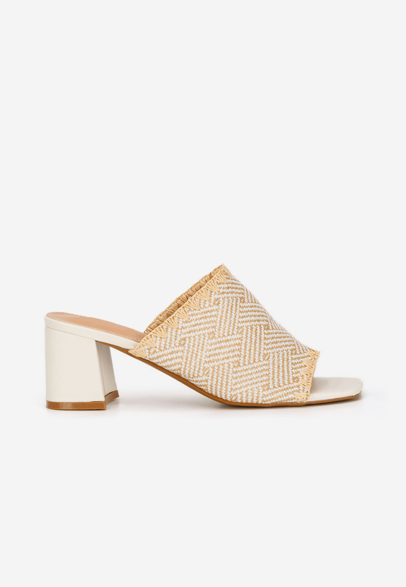 Mules à talon épais blancs Yngrid