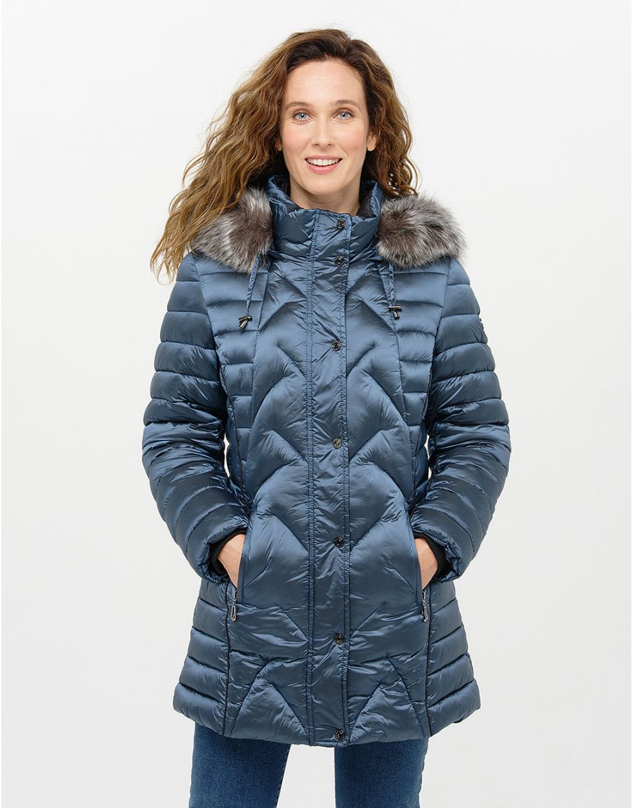 Doudoune longue bleu
