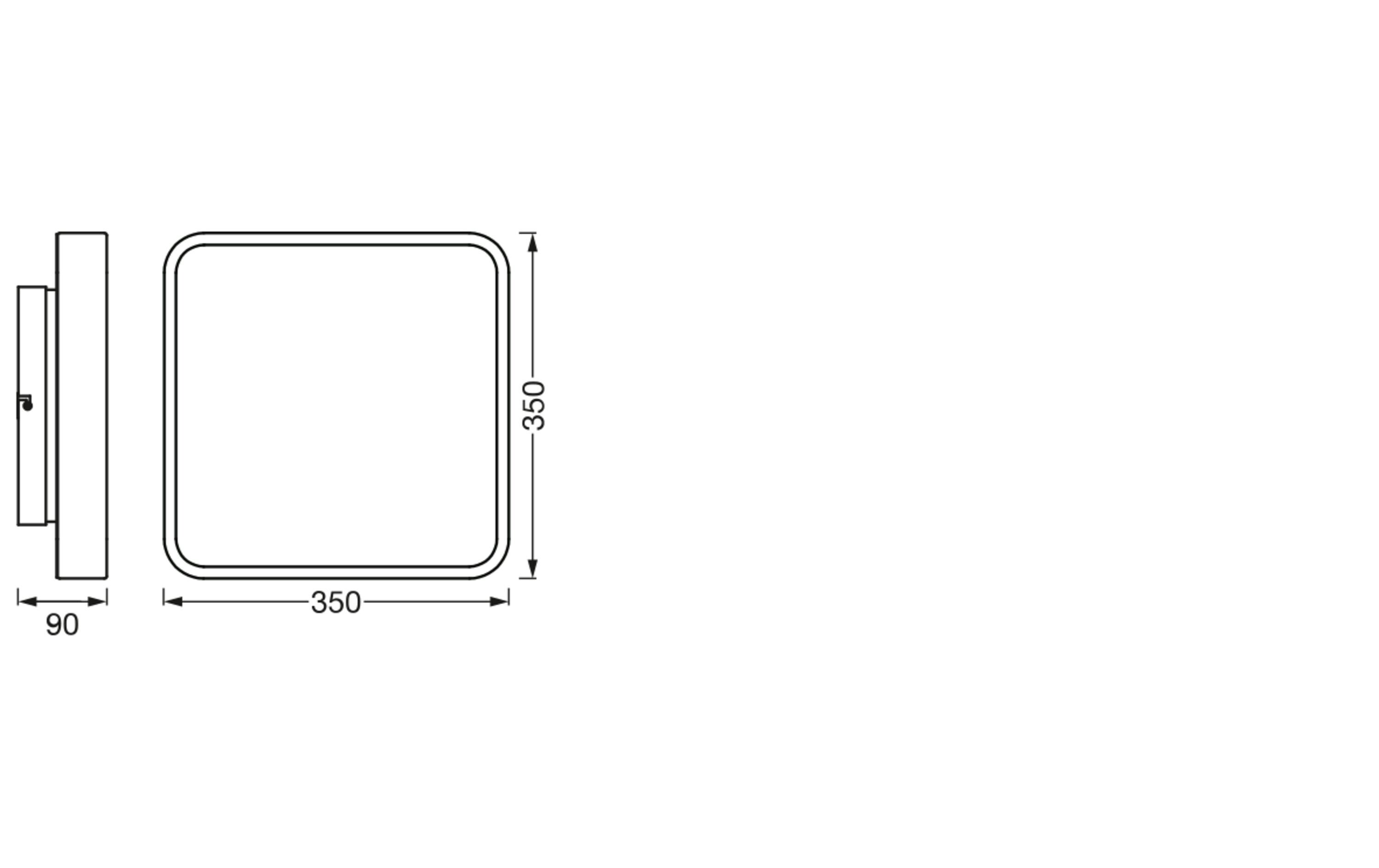 Deckenleuchte SMART+ Orbis Backlite, 35 x 35 cm, Schwarz<br>Dekorative Deckenlampe mit Haupt- und Hintergrundbeleuchtung