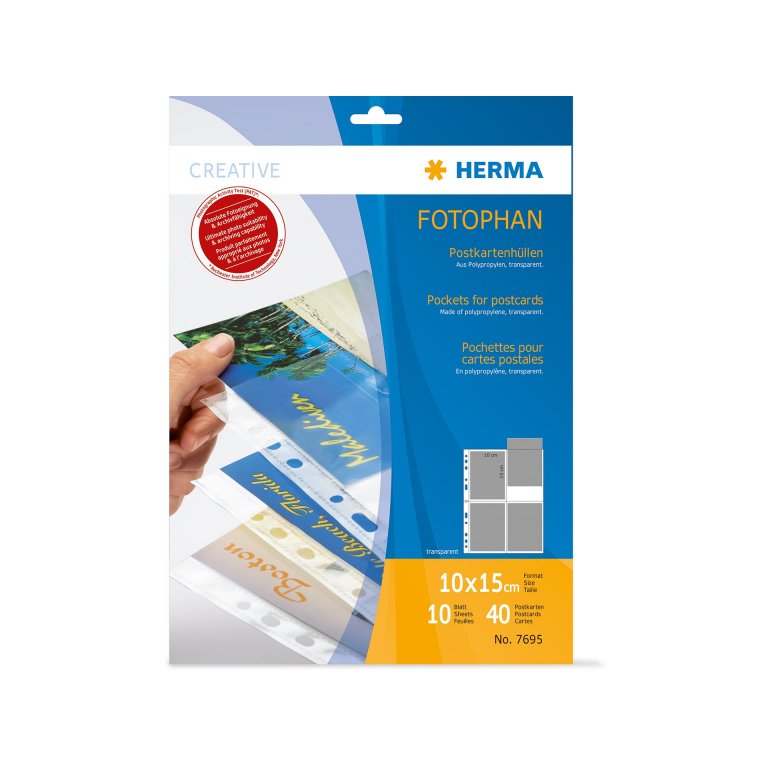 Herma Postkartenhülle Fotophan transparent