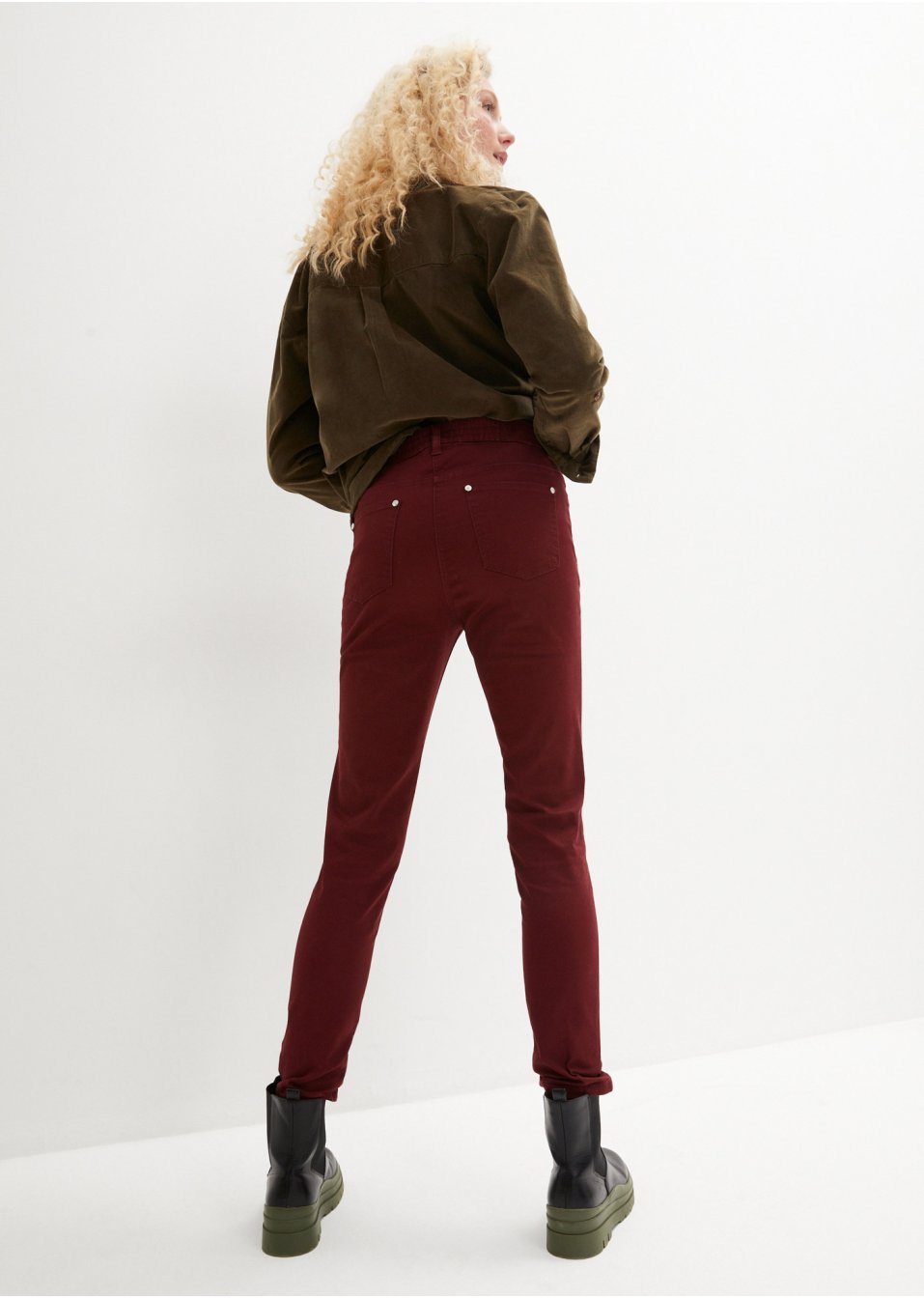 Pantalon en twill avec stretch et taille confortable, Slim Fit