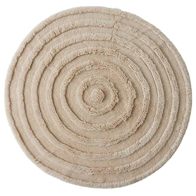 HKliving Round Woolen vloerkleed Ø150 crème