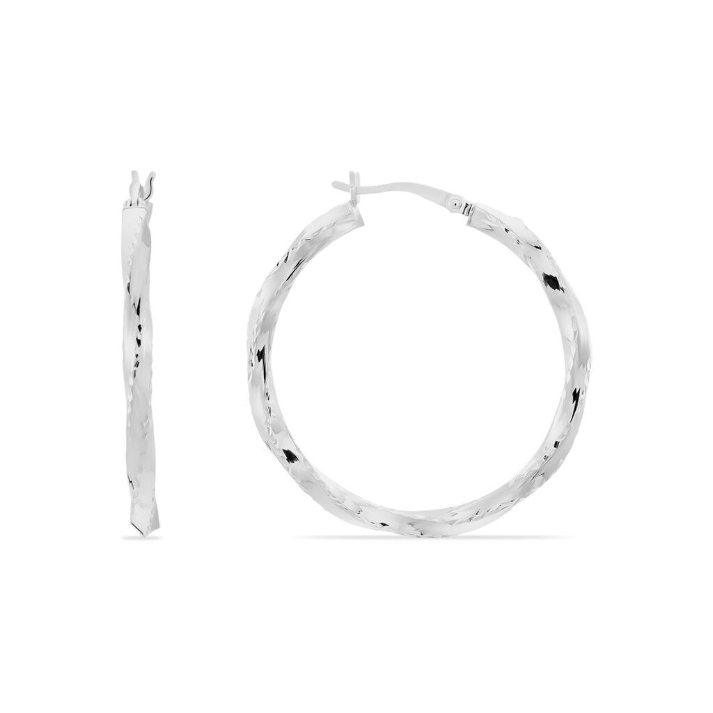 Créoles Argent Blanc Diane