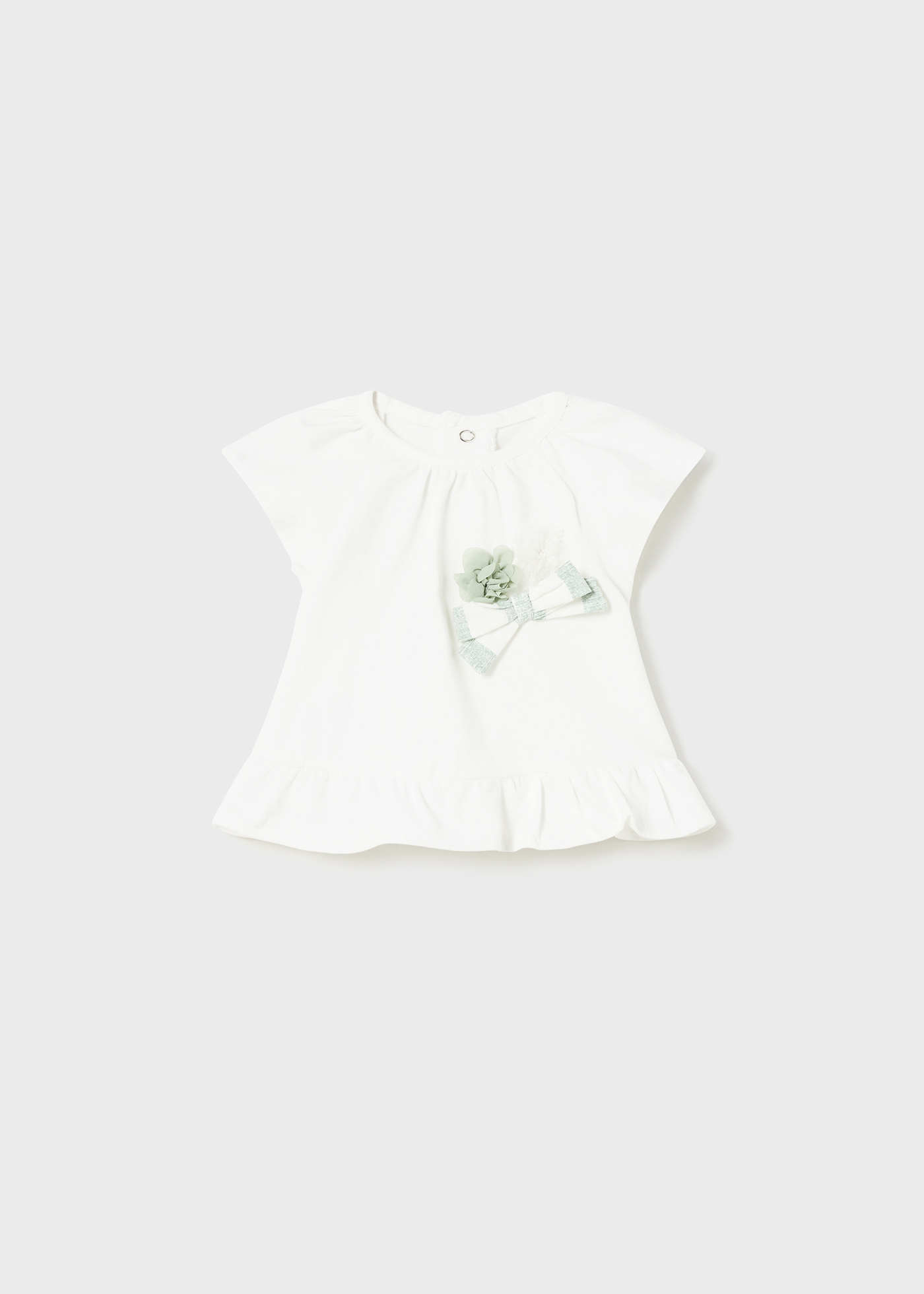 Conjunto de 3 peças em algodão sustentável para recém-nascidos.