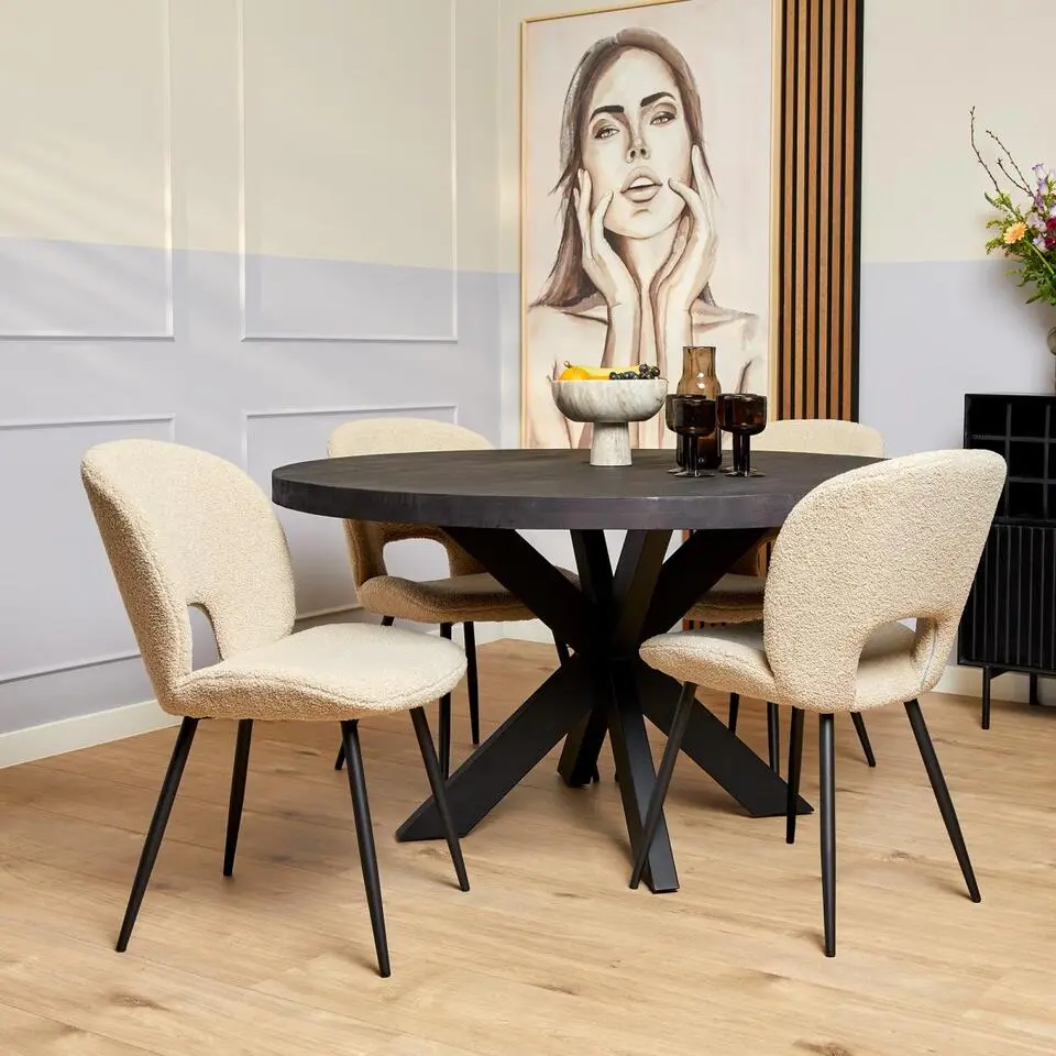 StarFurn - Ronde eettafel Denver - ø130 cm - zwart